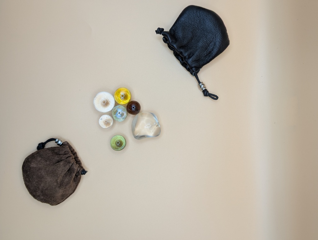 dice and rune bag collection marble